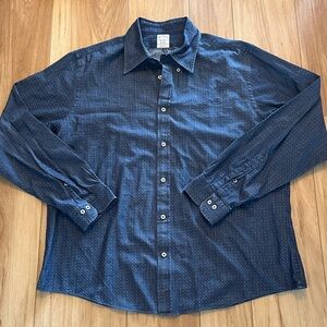Brooks Brothers Navy Dot-Pattern Long Sleeve Button-Down Shirt